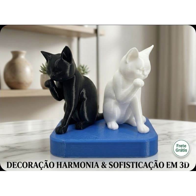 Gato Minimalista — Decoração 3D