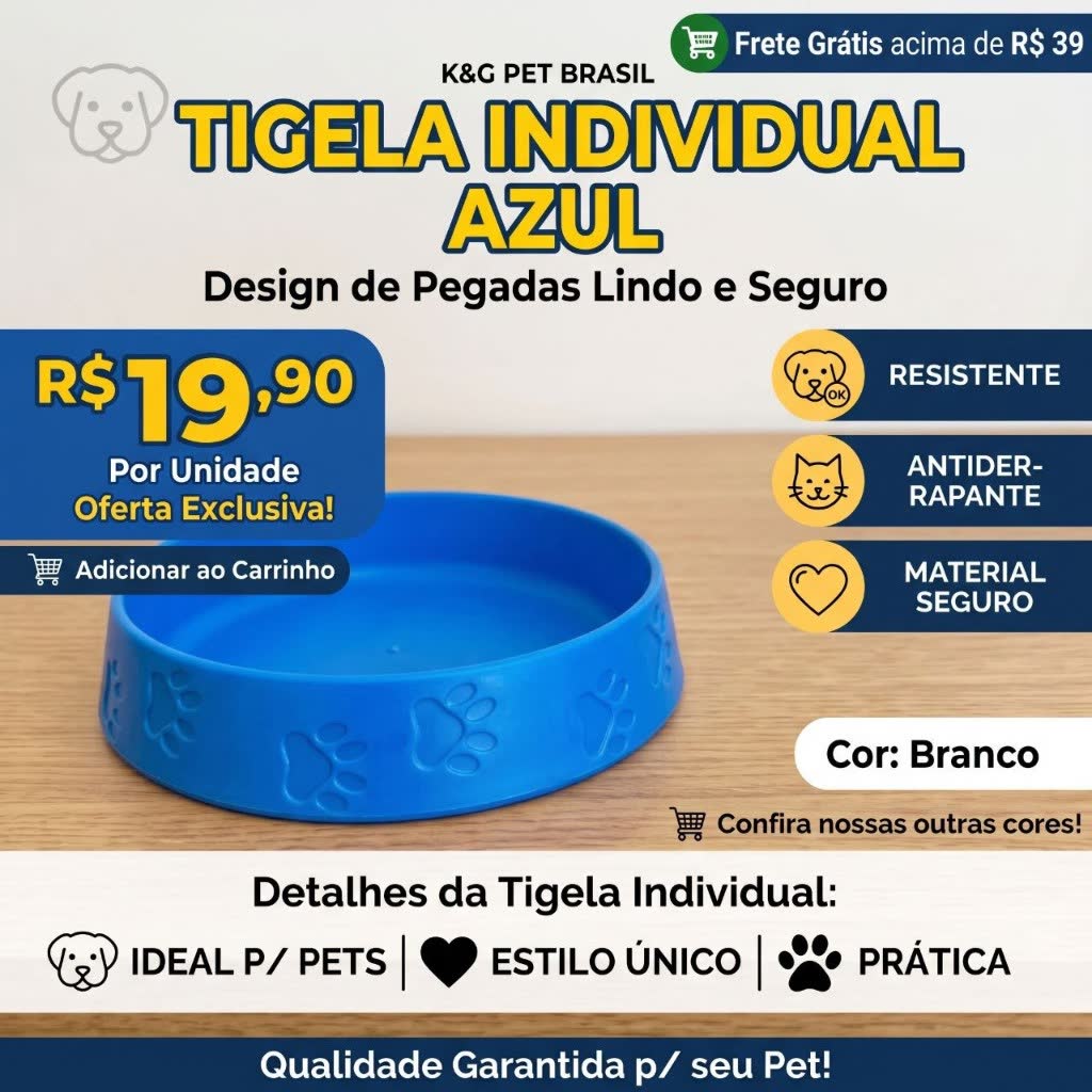 Tigela Individual Antiderrapante — Pegadas